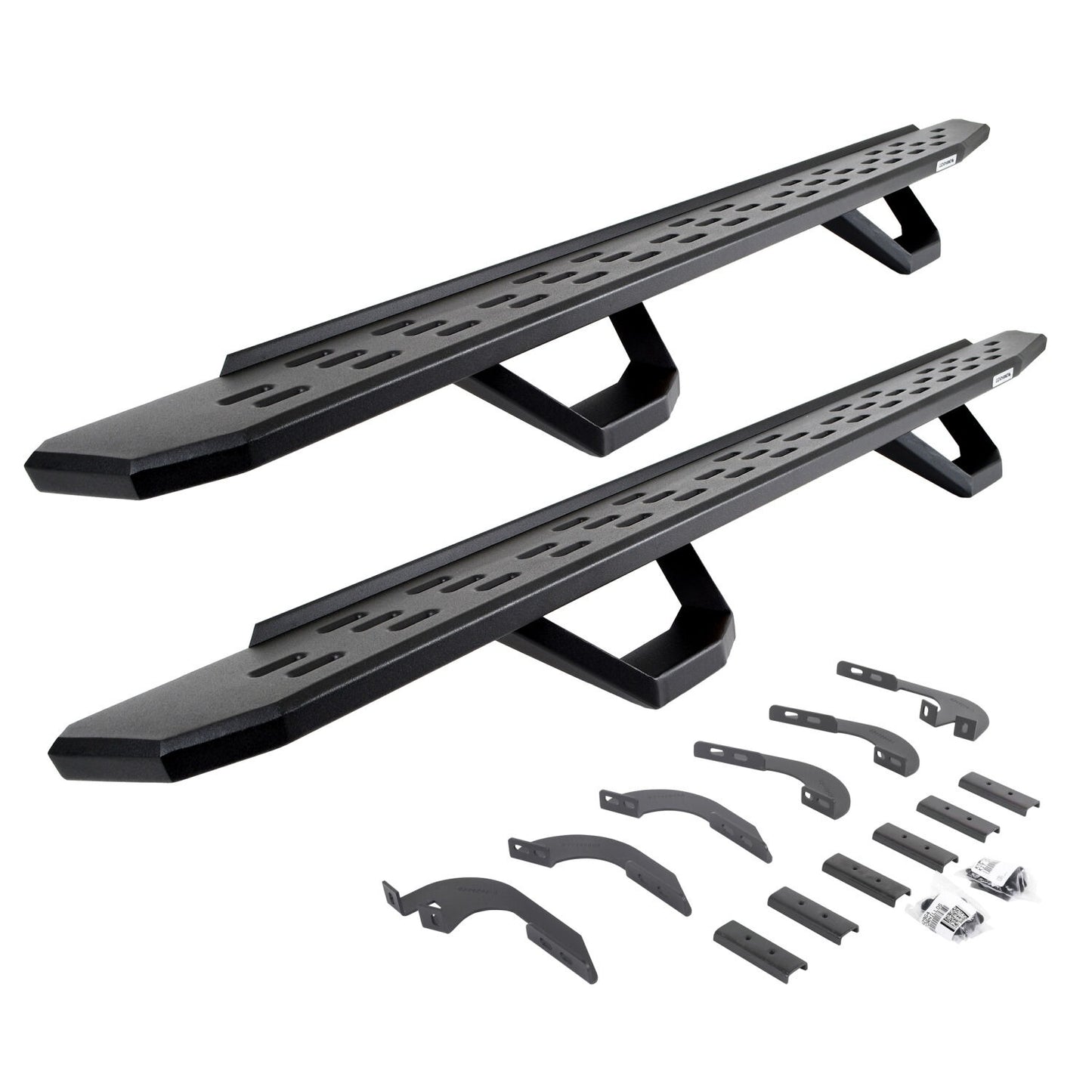 RB30 Running Boards with Mounting Brackets & 2 Pairs of Drops Steps Kit Textured Black 2005-2023 Toyota Tacoma Go Rhino