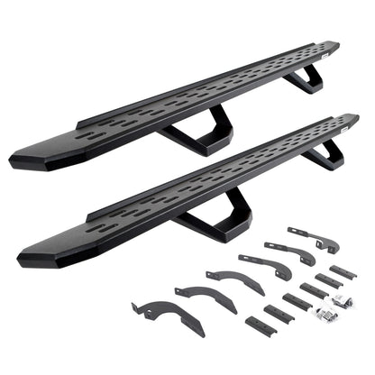 RB30 Running Boards with Mounting Brackets & 2 Pairs of Drops Steps Kit Textured Black 2005-2023 Toyota Tacoma Go Rhino