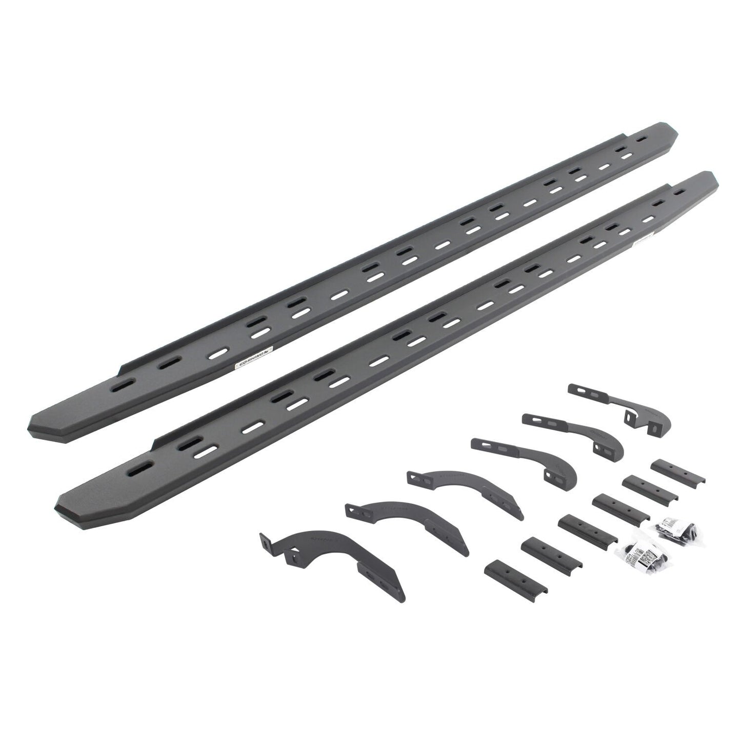 RB30 Slim Line Running Boards with Mounting Bracket Kit Textured Black 2005-2023 Toyota Tacoma Go Rhino