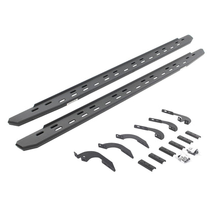 RB30 Slim Line Running Boards with Mounting Bracket Kit Textured Black 2005-2023 Toyota Tacoma Go Rhino