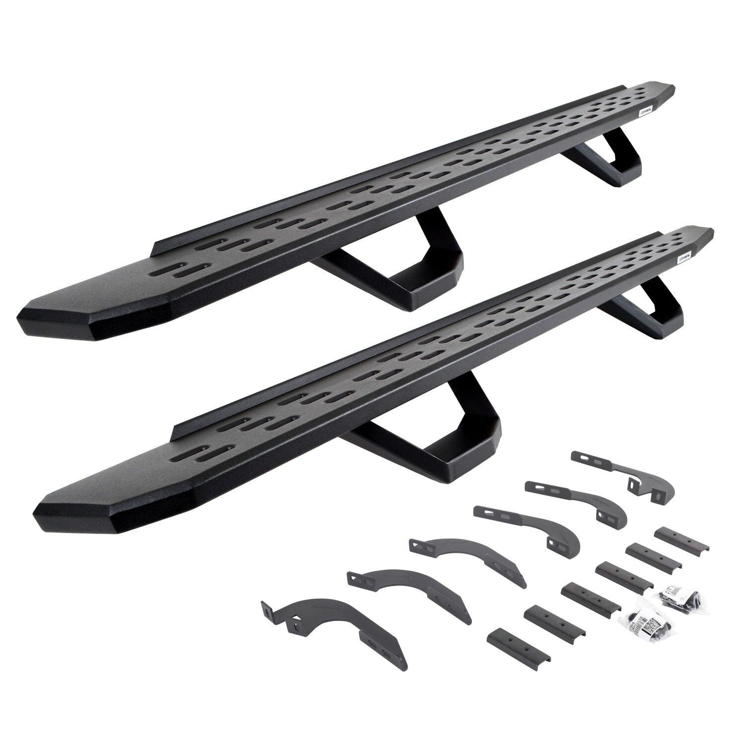 RB30 Running Boards W/Brackets, 2 Pairs DropSteps Kit Textured Black 2024-2025 Toyota Tacoma Go Rhino