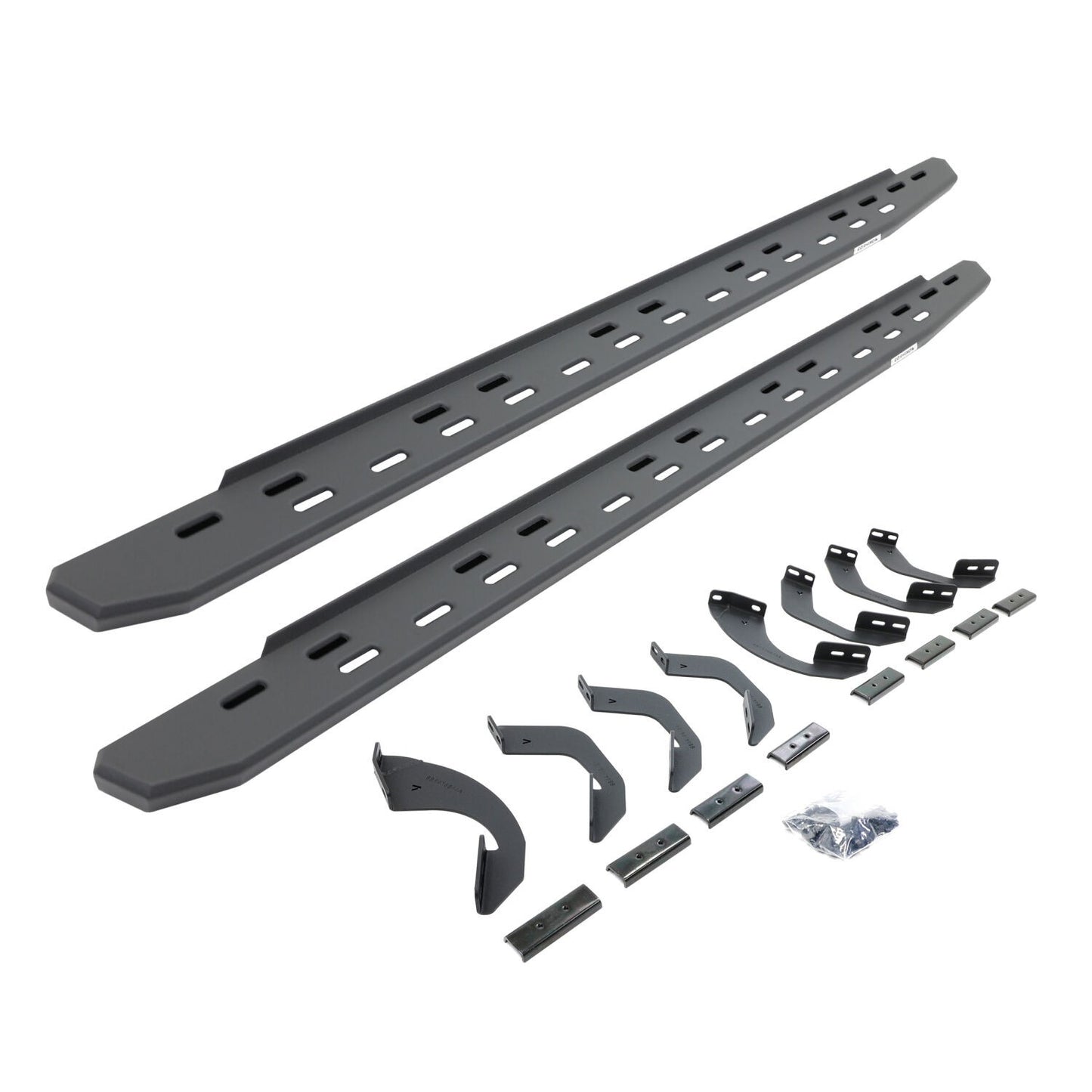 RB30 Slim Line Running Boards with Mounting Bracket Kit Textured Black 2022-2026 Toyota Tundra Go Rhino