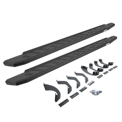 RB30 Running Boards with Mounting Bracket Kit Protective Bedliner Coating 2022-2026 Toyota Tundra Go Rhino