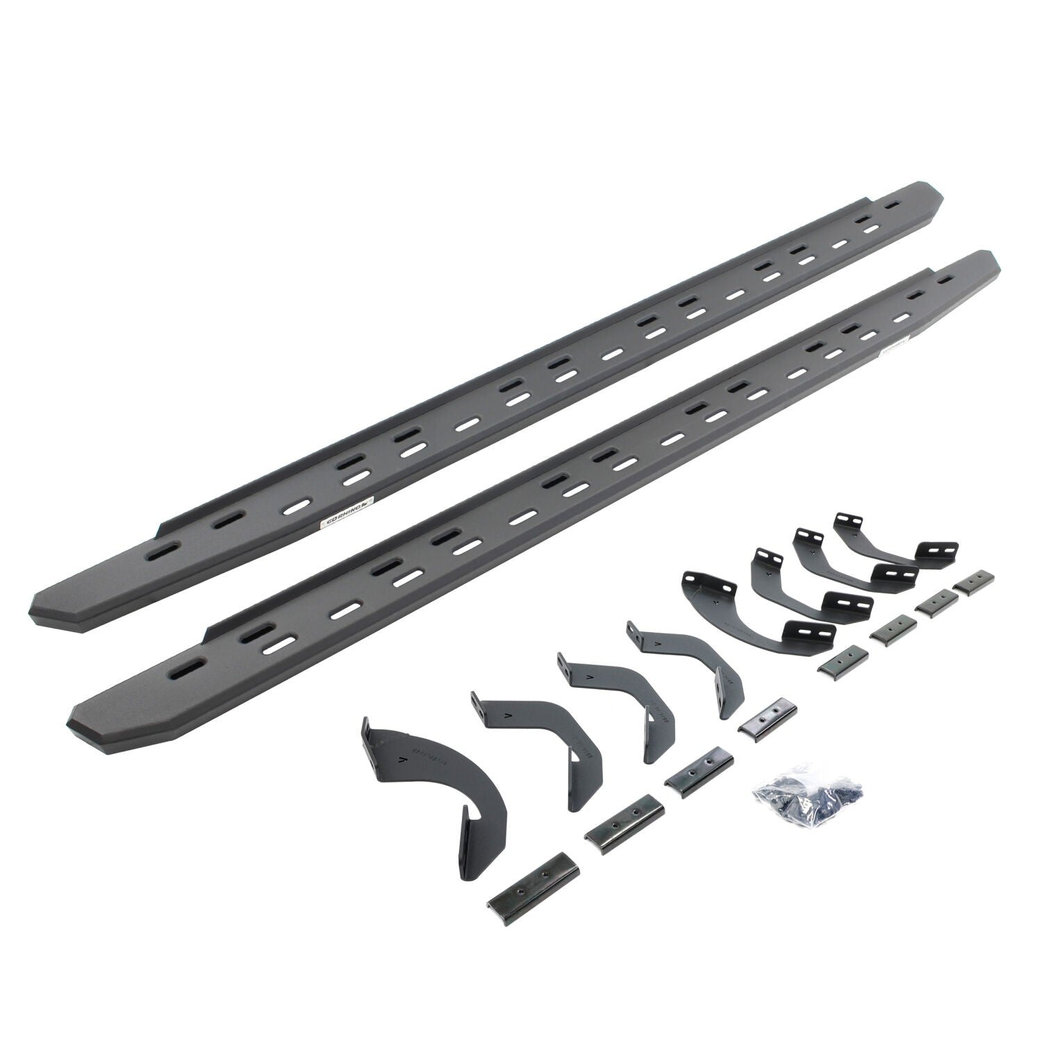 RB30 Slim Line Running Boards with Mounting Bracket Kit Textured Black 2022-2025 Toyota Tundra Go Rhino