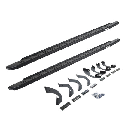 RB30 Running Boards with Mounting Bracket Kit Protective Bedliner Coating 2022-2025 Toyota Tundra Go Rhino
