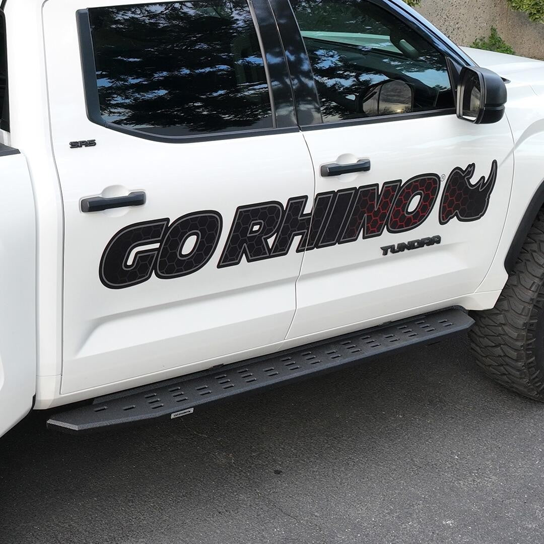 RB30 Running Boards with Mounting Bracket Kit Protective Bedliner Coating 2022-2025 Toyota Tundra Go Rhino