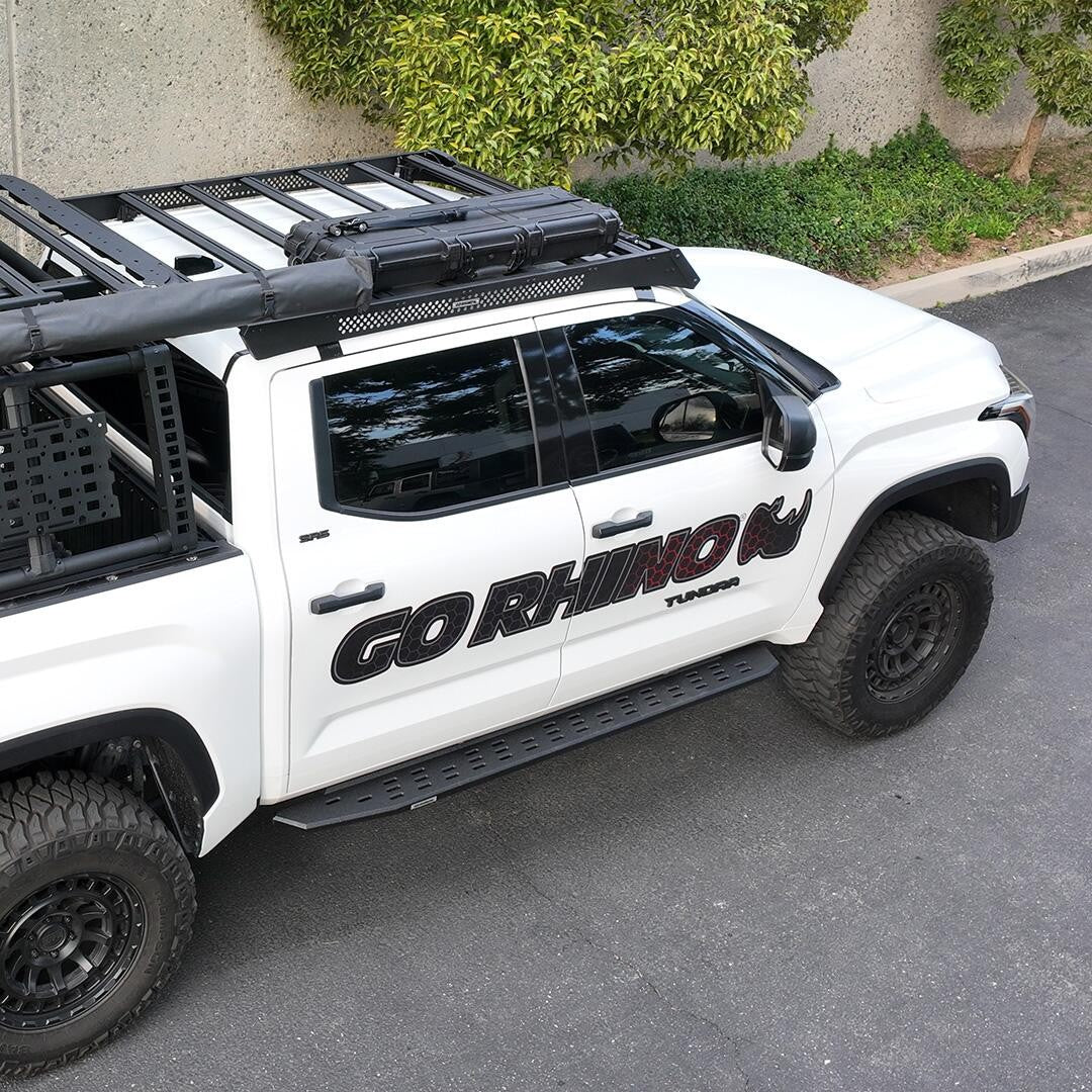RB30 Running Boards with Mounting Bracket Kit Protective Bedliner Coating 2022-2025 Toyota Tundra Go Rhino