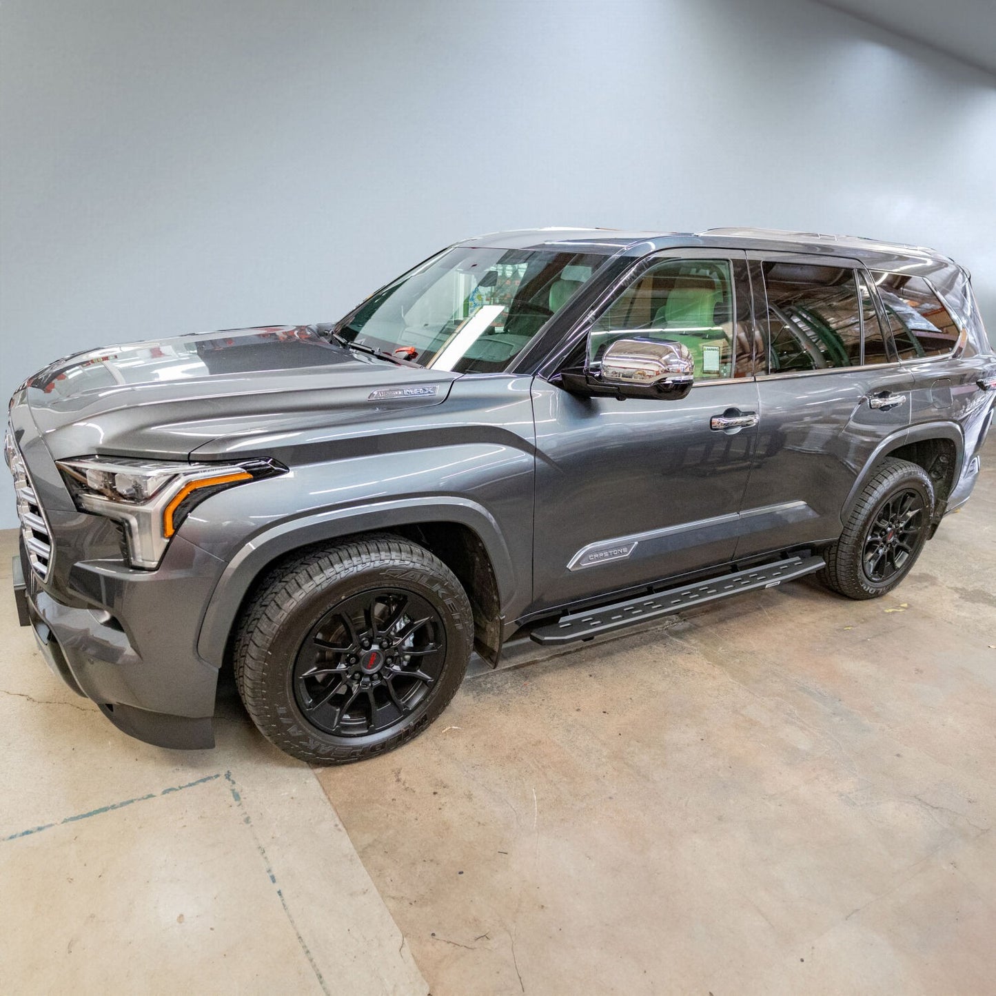 RB30 Slim Line Running Boards with Bracket Kit Textured Black 2023-2026 Toyota Sequoia Go Rhino