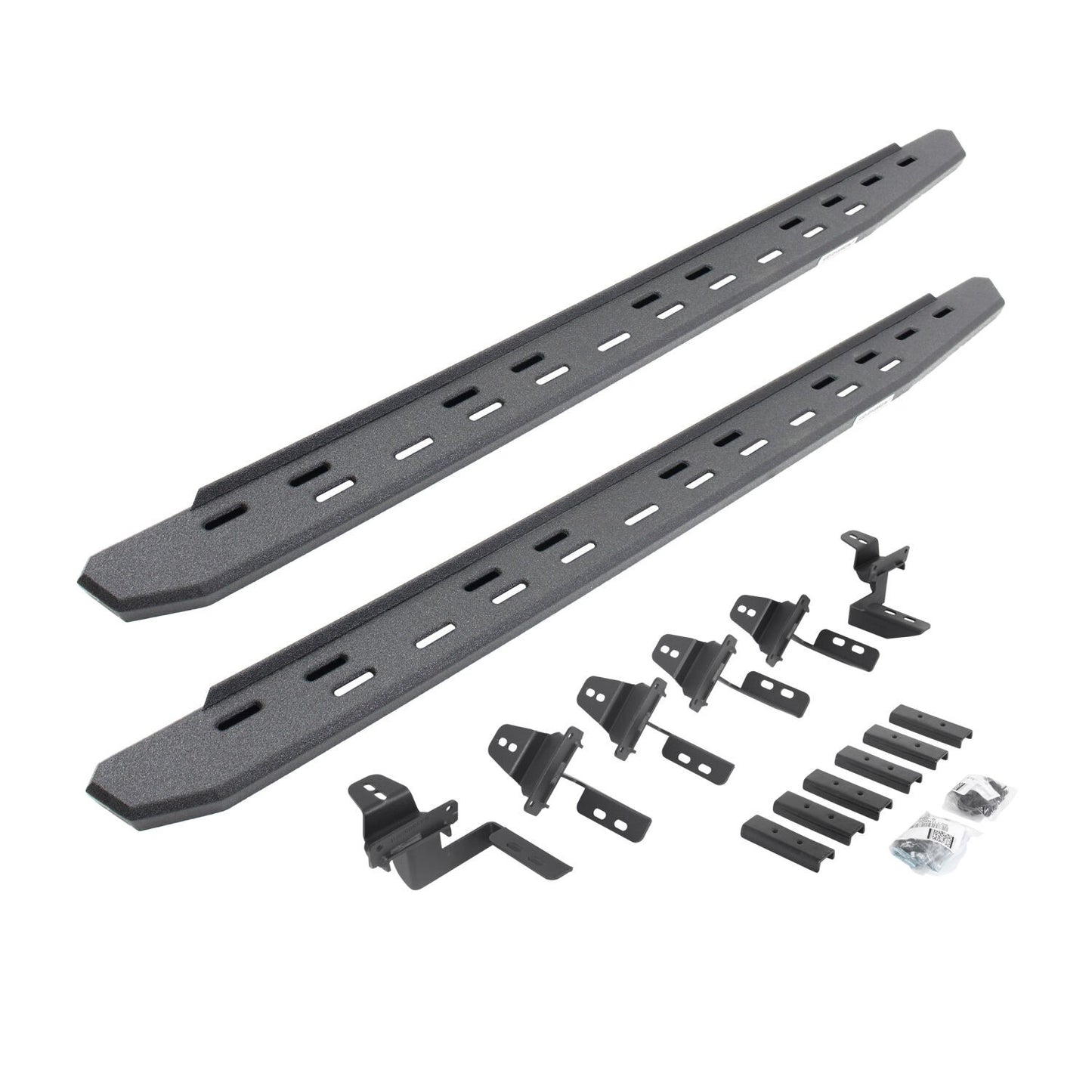 RB30 Slim Line 68 Inch Running Boards with Mounting Bracket Kit Protective Bedliner Coating For 2007-2018 Jeep Wrangler JK Go Rhino