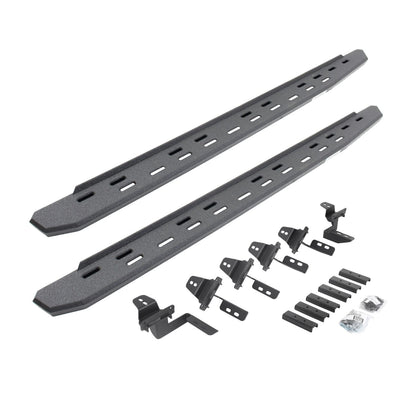 RB30 Slim Line 68 Inch Running Boards with Mounting Bracket Kit Protective Bedliner Coating For 2007-2018 Jeep Wrangler JK Go Rhino