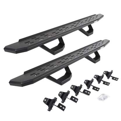 RB30 Running Boards with Mounting Brackets & 2 Pairs of Drops Stepst Kit Textured Black For 2018-2025 Jeep Wrangler JL Go Rhino