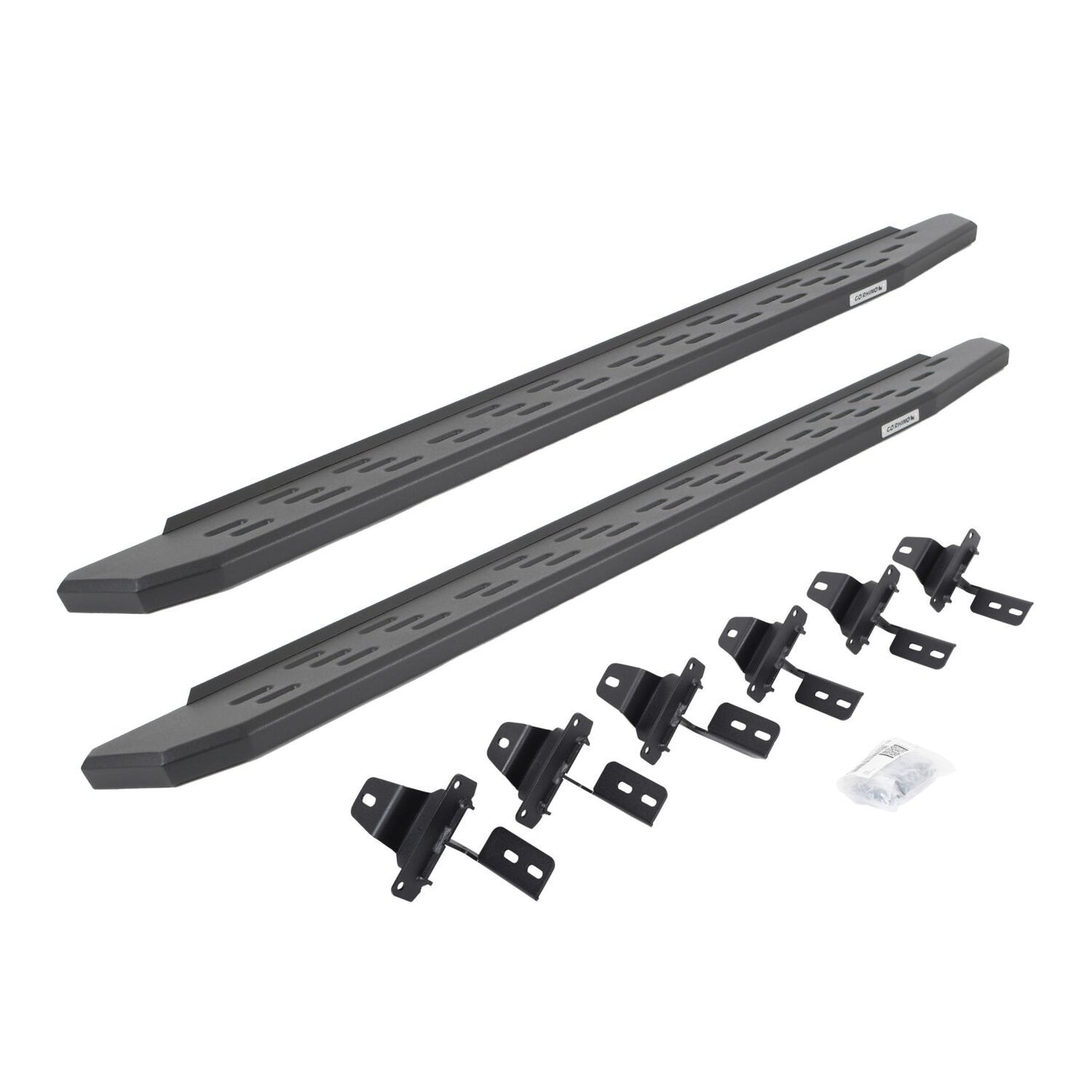 RB30 Running Boards with Mounting Bracket Kit Textured Black For 2018-2025 Jeep Wrangler JL 4 Door  Go Rhino