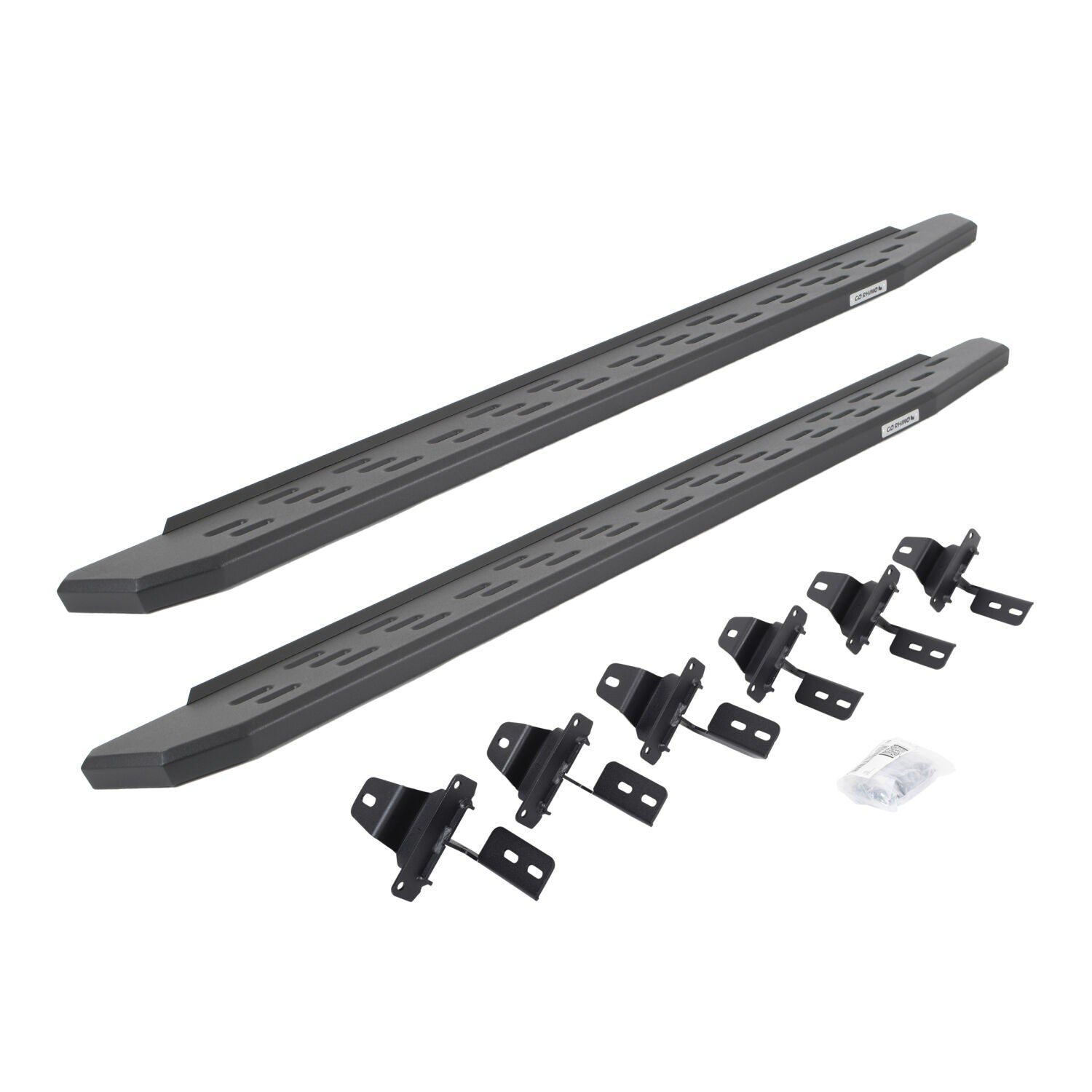 RB30 Running Boards with Mounting Bracket Kit Textured Black For 2018-2025 Jeep Wrangler JL 4 Door  Go Rhino