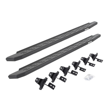 RB30 Running Boards with Mounting Bracket Kit Textured Black For 2018-2025 Jeep Wrangler JL 4 Door  Go Rhino