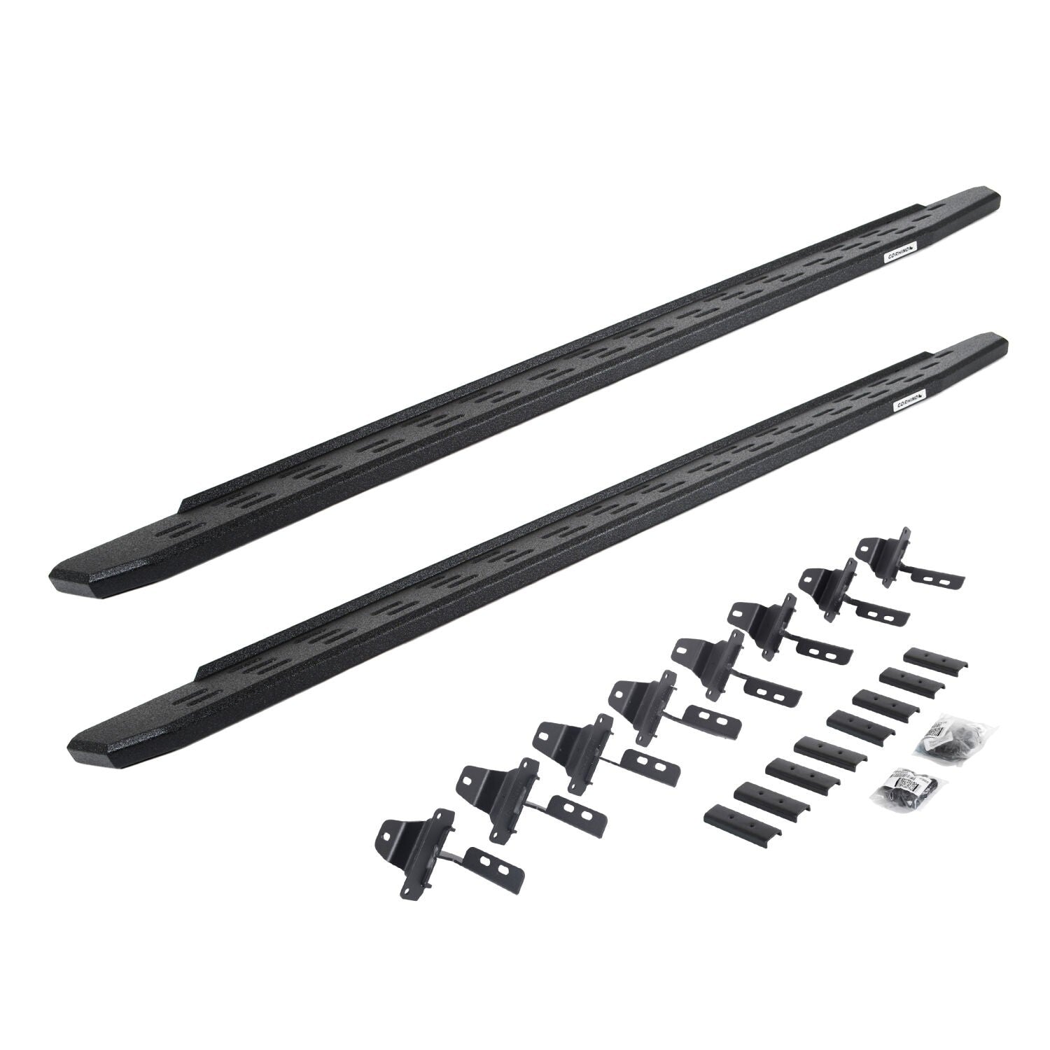 RB30 Running Boards with Mounting Bracket Kit Protective Bedliner Coating 2020-2025 Jeep Gladiator Go Rhino