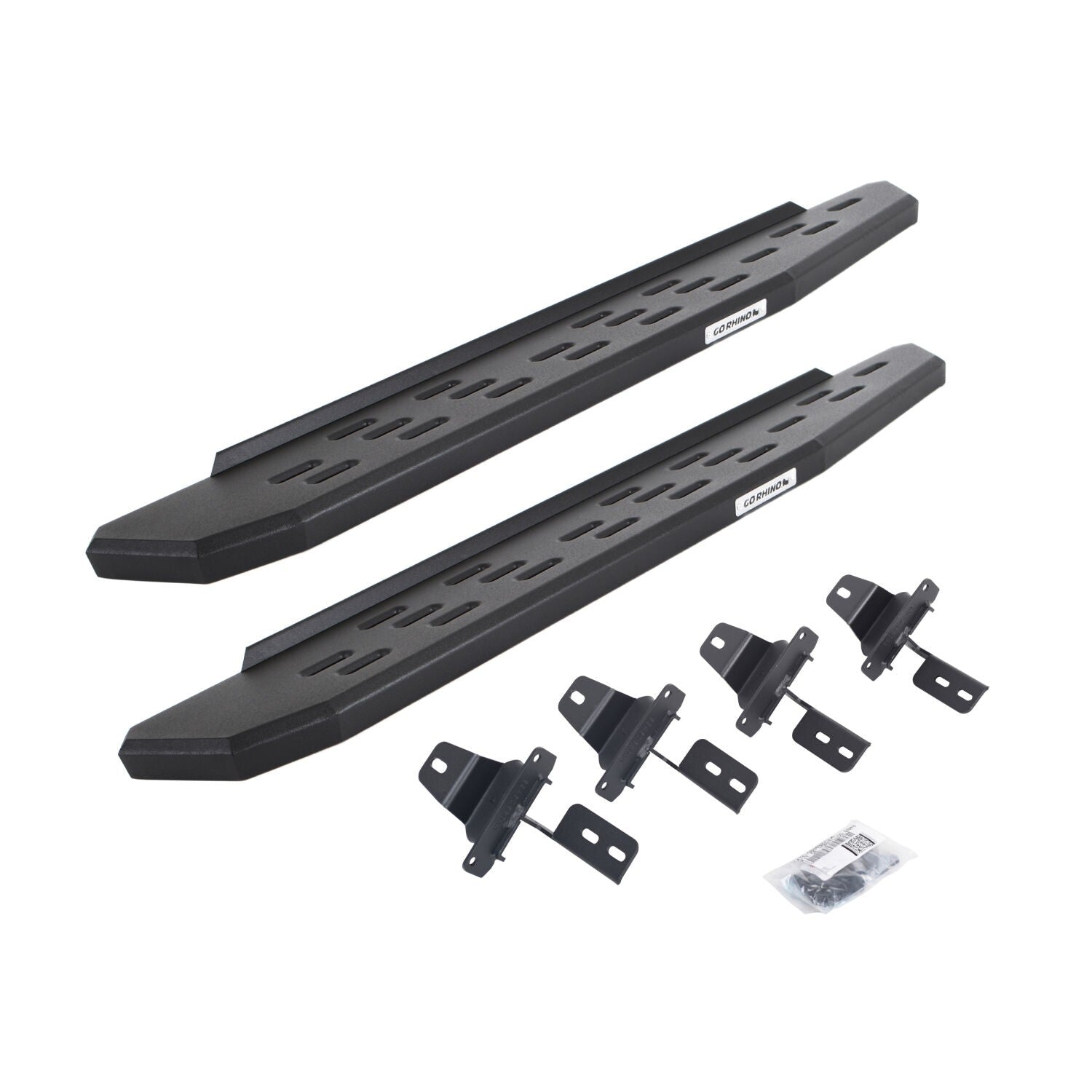 RB30 Running Boards with Mounting Bracket Kit Textured Black For 2018-2025 Jeep Wrangler JL 2 Door Go Rhino