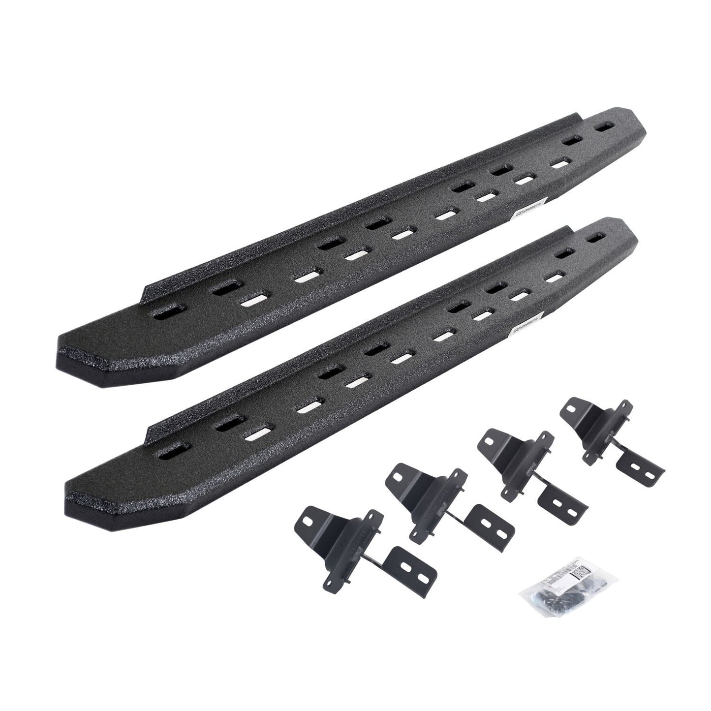 RB30 Slim Line 48 Inch Running Boards with Mounting Bracket Kit Protective Bedliner Coating For 2018-2025 Jeep Wrangler JL Go Rhino