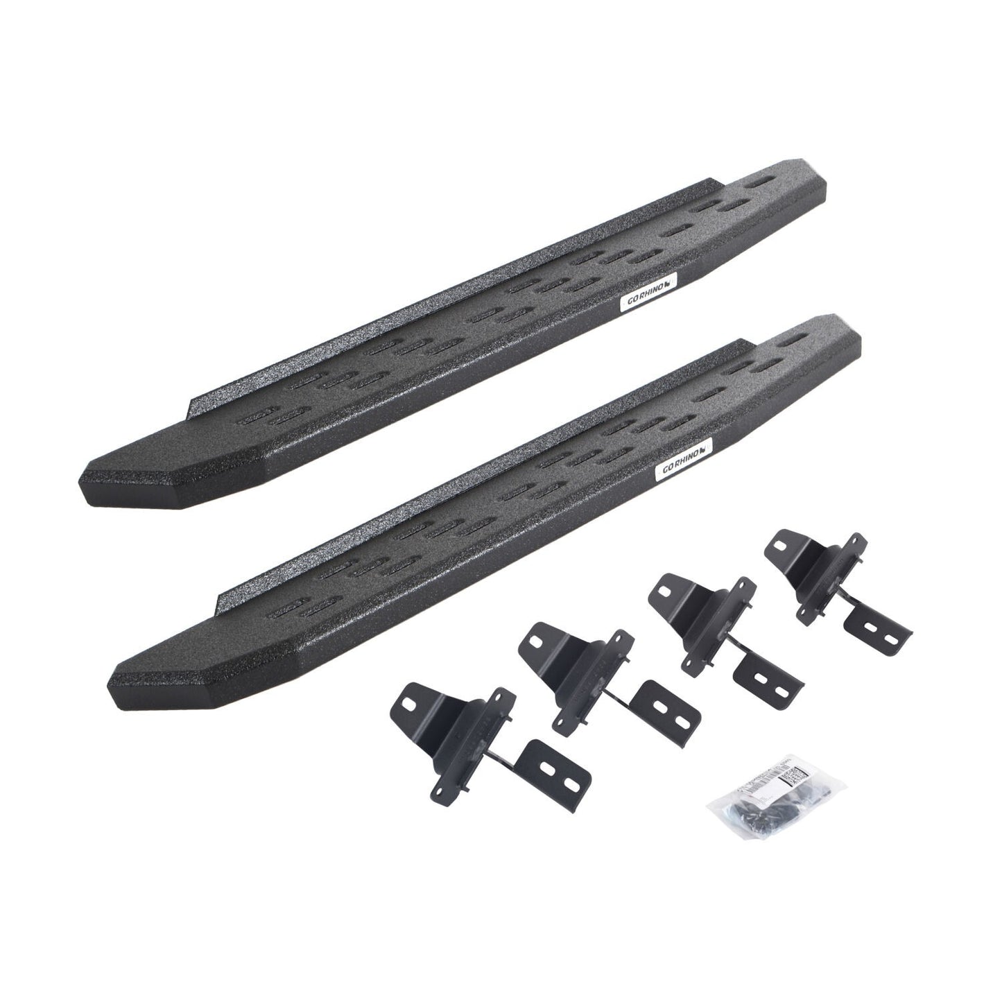 RB30 Running Boards with Mounting Bracket Kit Protective Bedliner Coating For 2018-2025 Jeep Wrangler JL 2 Door Go Rhino