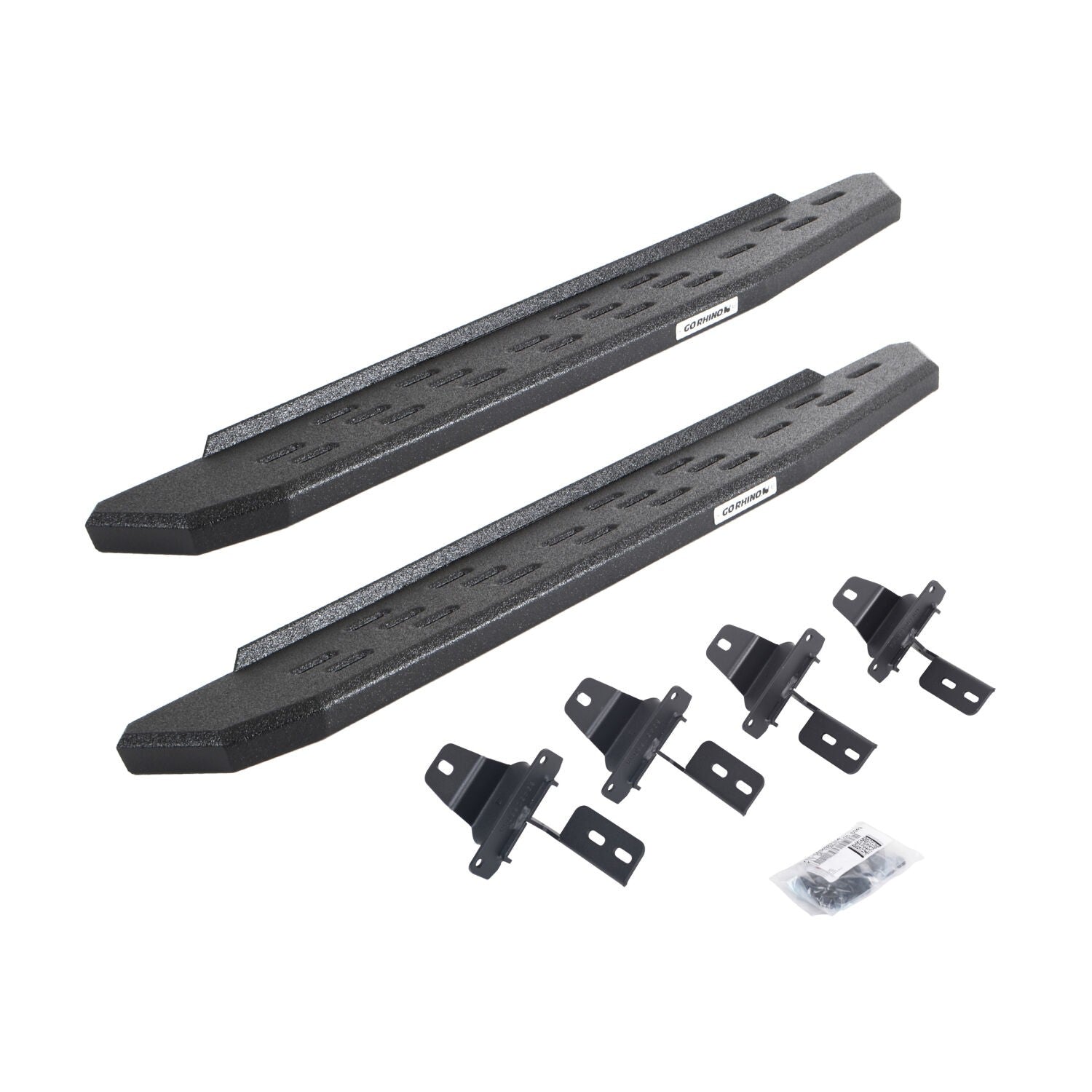 RB30 Running Boards with Mounting Bracket Kit Protective Bedliner Coating For 2018-2025 Jeep Wrangler JL 2 Door Go Rhino