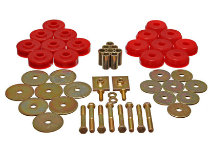 Energy Suspension Body Mount Set Exc. Convertible - Red