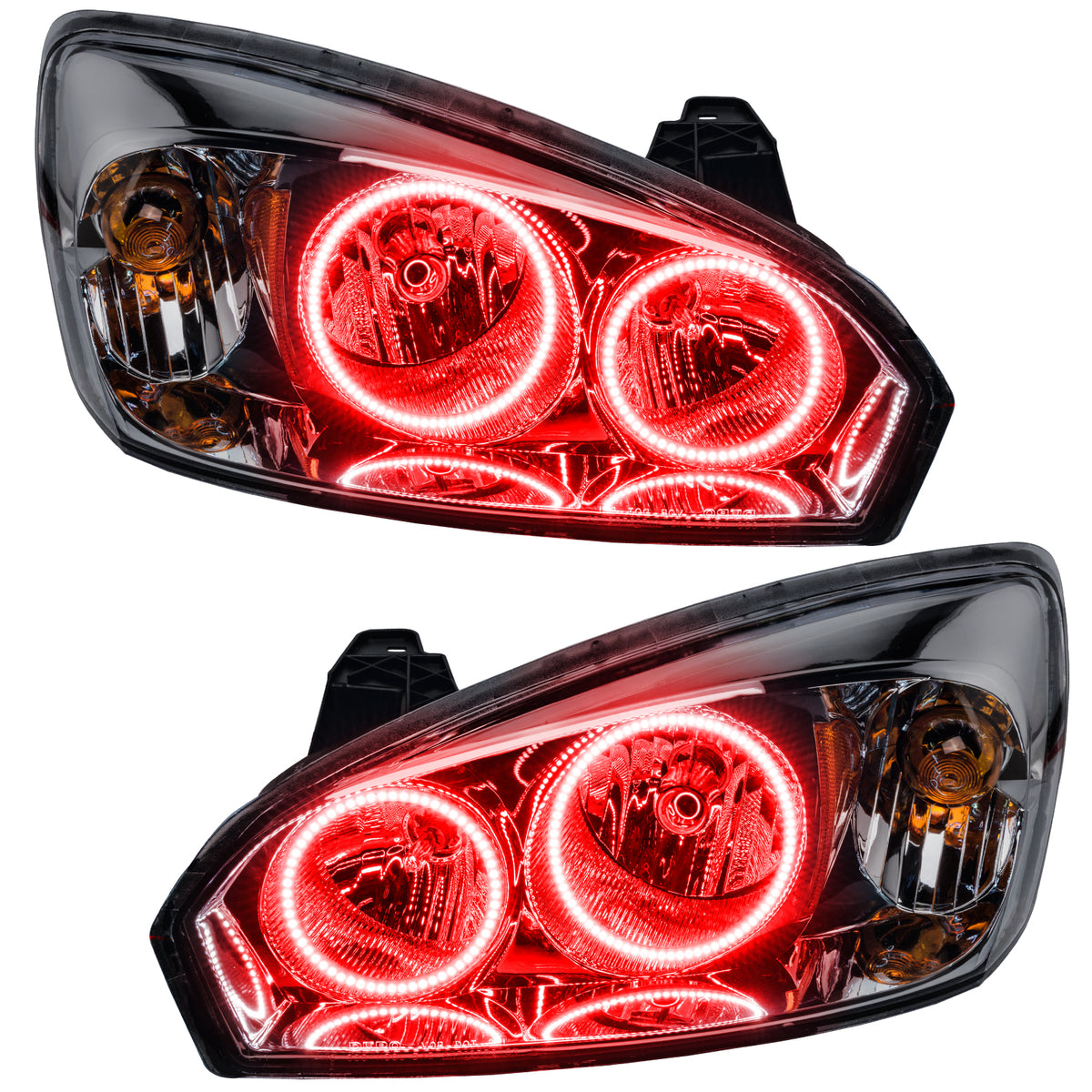 2004-2007 Chevrolet Malibu Pre-Assembled LED Halo Headlights - Red
