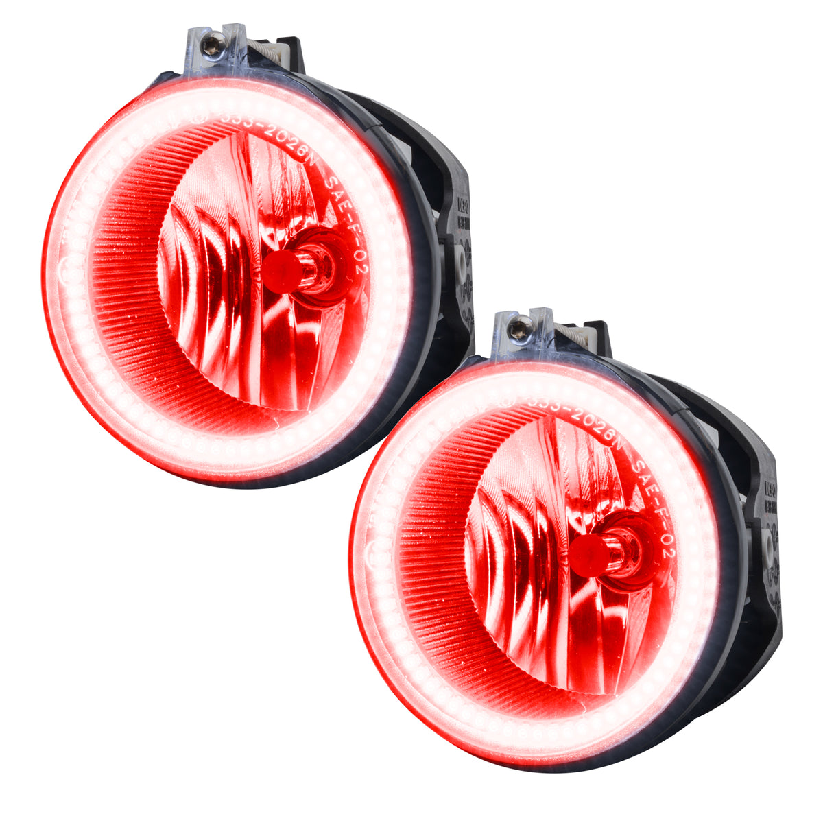 2006-2009 Dodge Charger Pre-Assembled LED Halo Fog Lights - Red