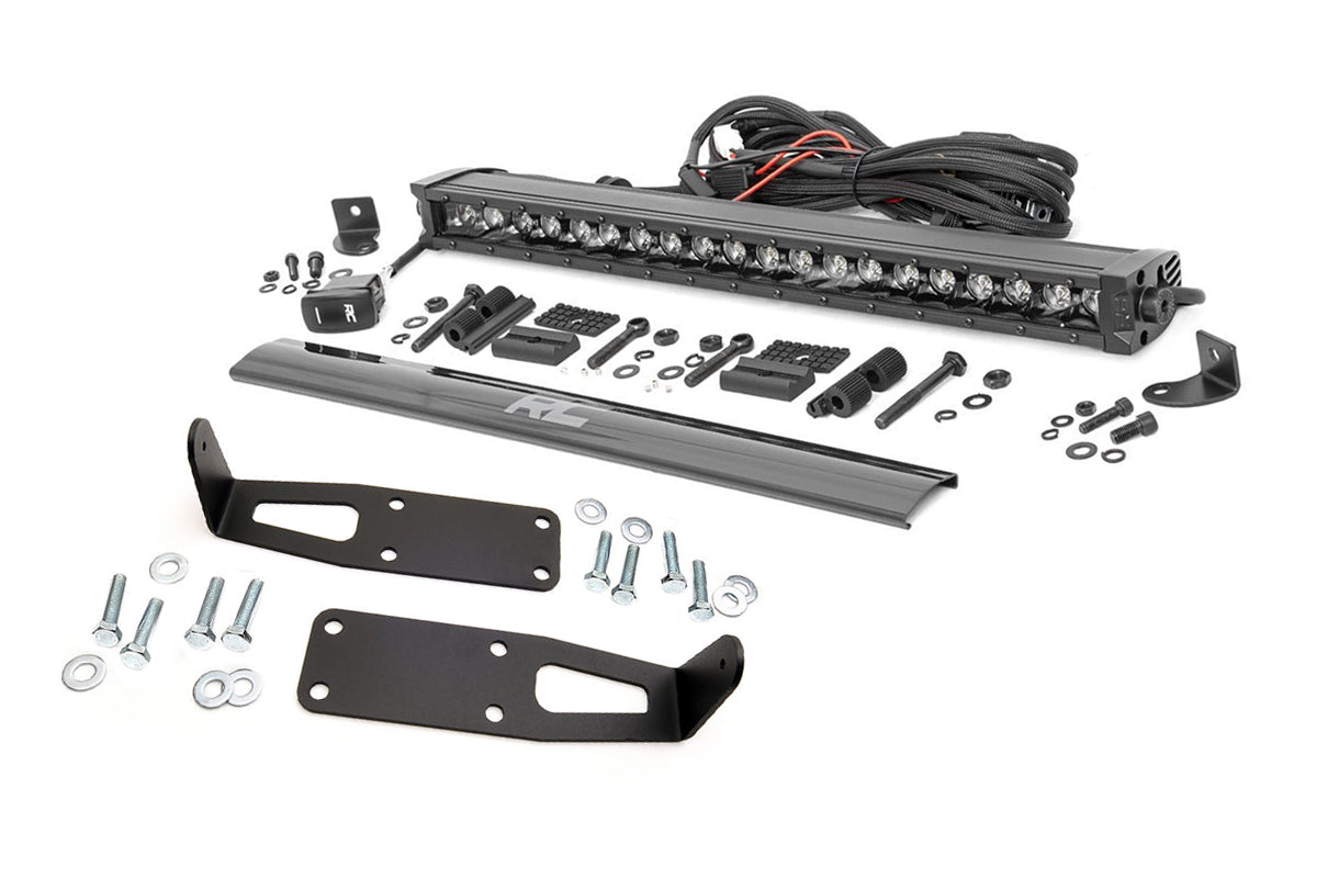 LED Light Kit | Bumper Mount | 20" Black Single Row | White DRL | Ram 2500 (03-18)/3500 (03-18) 