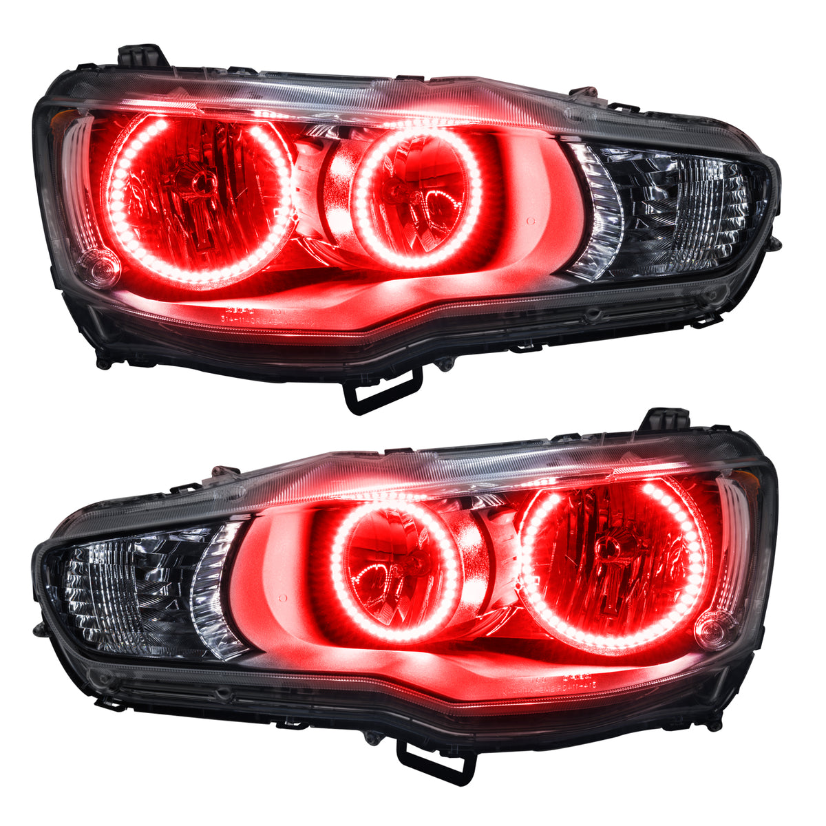 2008-2017 Mitsubishi Lancer Pre-Assembled LED Halo Headlights - Red