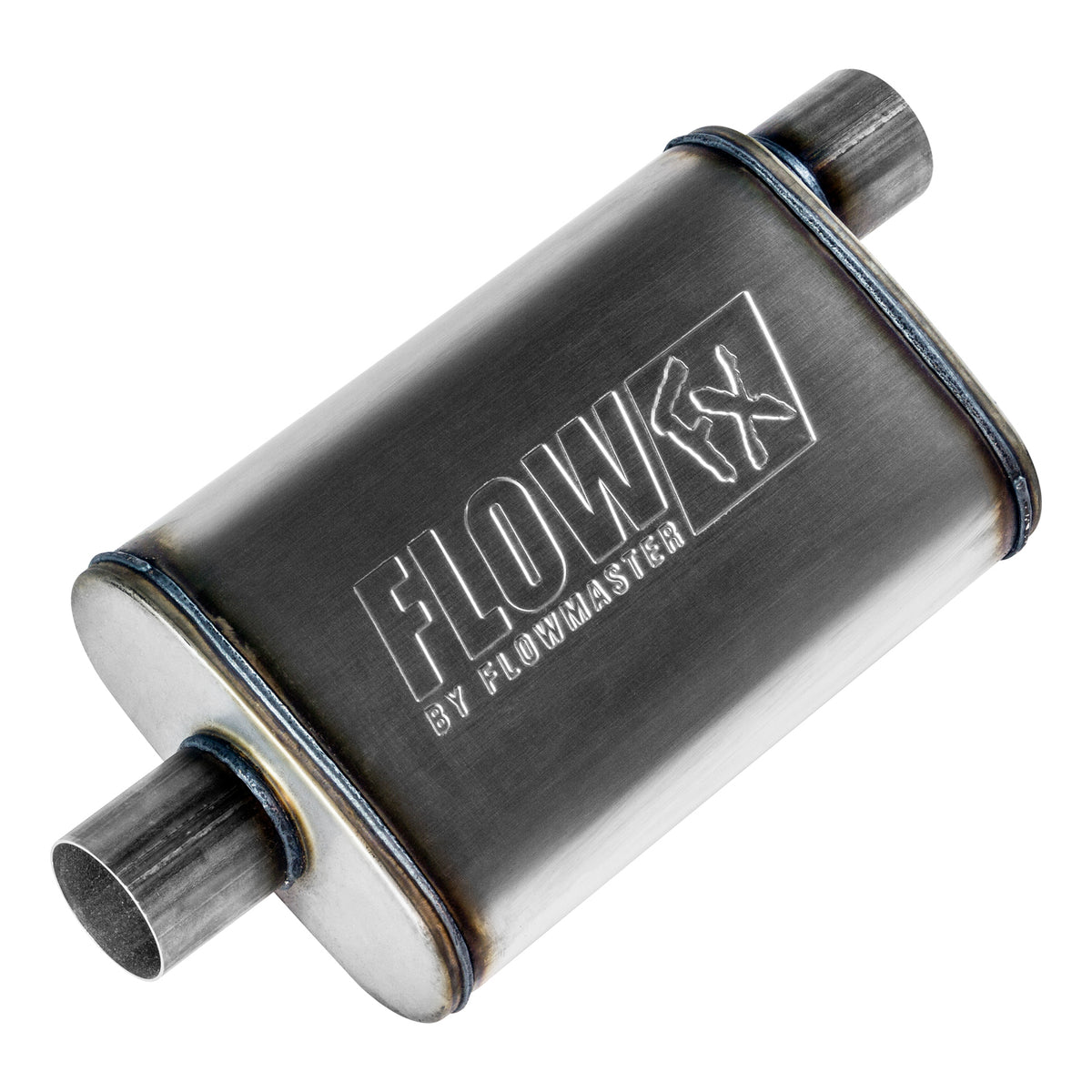 Flow Fx Muffler Flow Fx Muffler 2.50 Offset In/ 2.50 Center Out Moderate Sound Stainless Steel Flowmaster