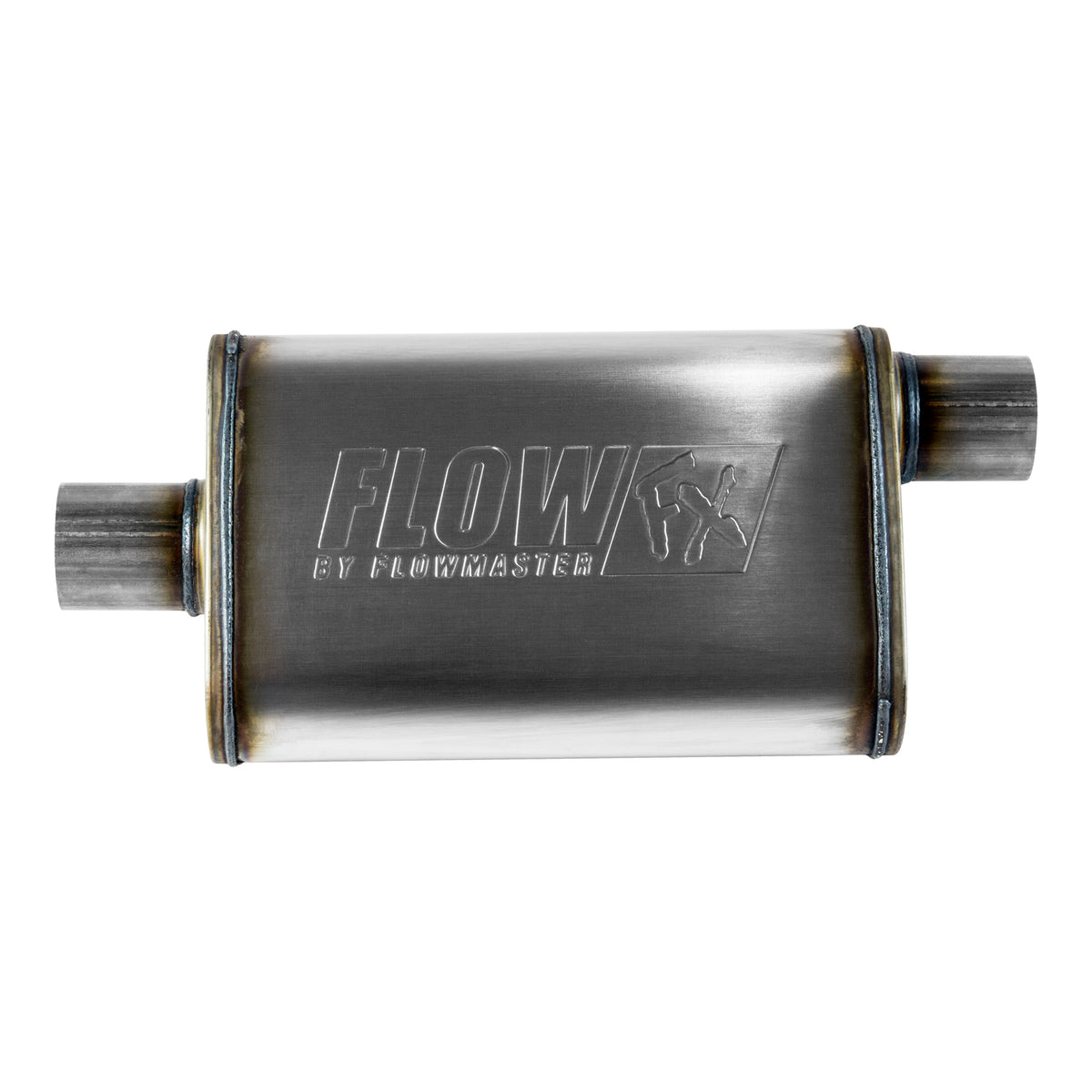 Flow Fx Muffler Flow Fx Muffler 2.50 Offset In/ 2.50 Center Out Moderate Sound Stainless Steel Flowmaster