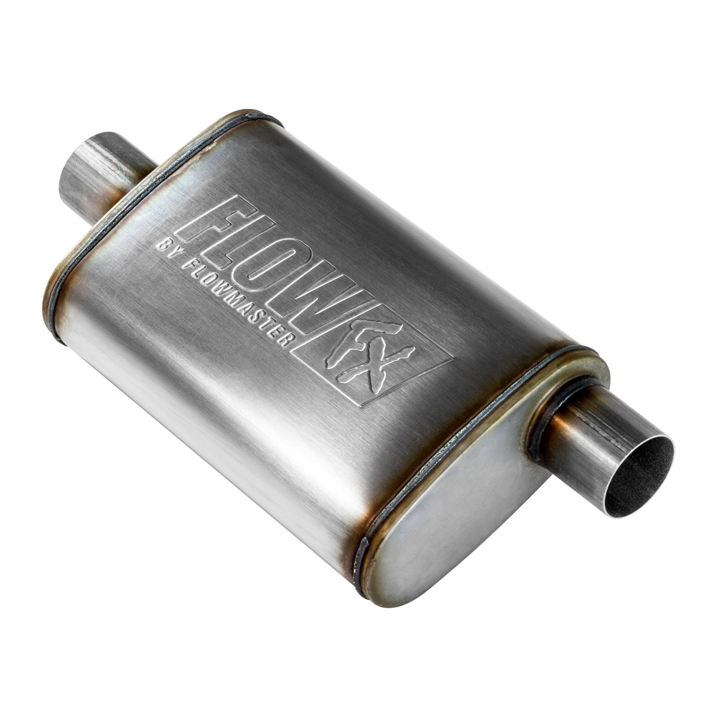 Flow Fx Muffler Flow Fx Muffler 2.50 Offset In/ 2.50 Center Out Moderate Sound Stainless Steel Flowmaster