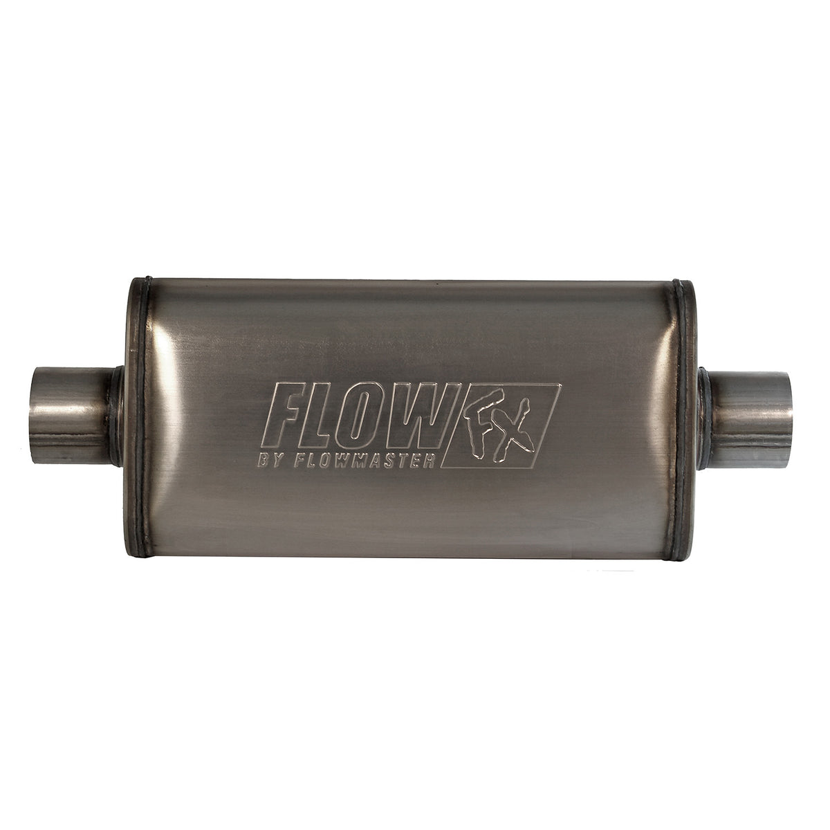 Flow Fx Muffler Flow Fx Muffler 3.00 Center In/3.00 Center Out Straight Through Performance Moderate Sound Stainless Steel Flowmaster