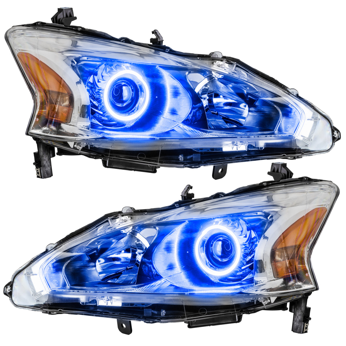 2013-2015 Nissan Altima Sedan Pre-Assembled LED Halo Headlights - Blue