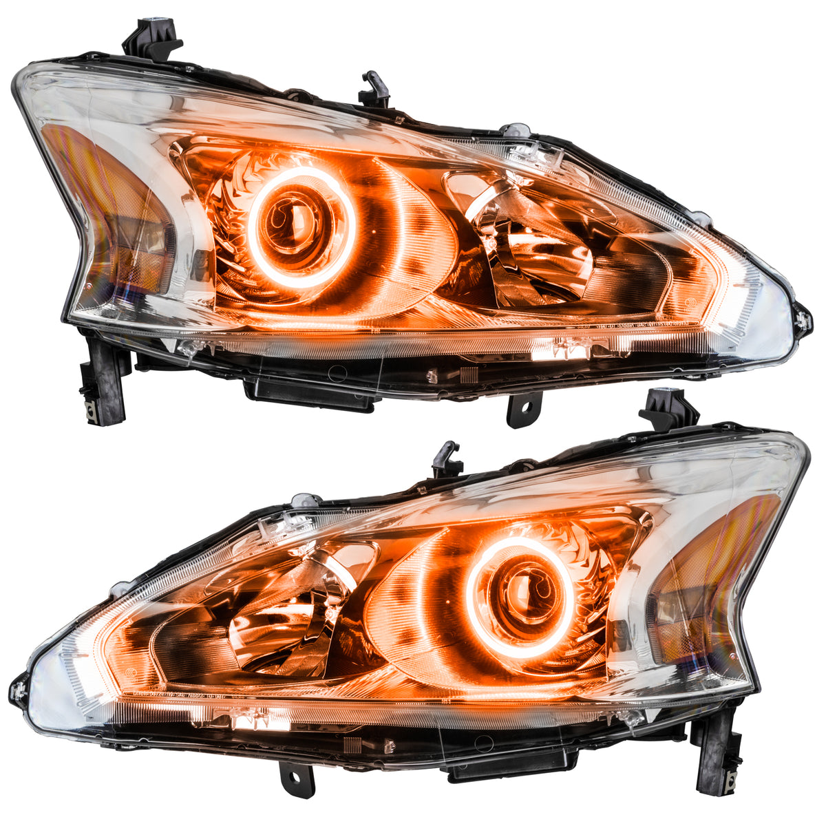 2013-2015 Nissan Altima Sedan Pre-Assembled LED Halo Headlights - Amber