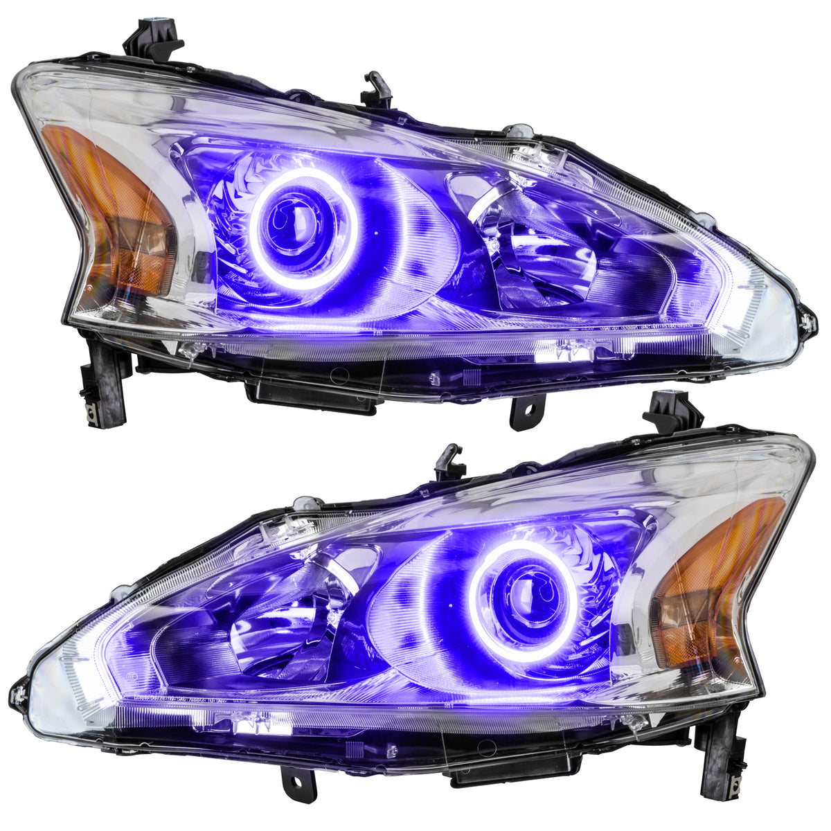 2013-2015 Nissan Altima Sedan Pre-Assembled LED Halo Headlights - UV/Purple