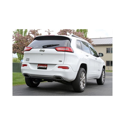 Flow Fx Cat-Back Exhaust System Fits 2014-2022 Jeep Cherokee 3.2-Liter, Flow Fx Cat-Back 2.5-Inch Stainless Steel Exhaust System, 3.5-Inch Black Ceramic Tips, Dual Out Rear Exit Flowmaster
