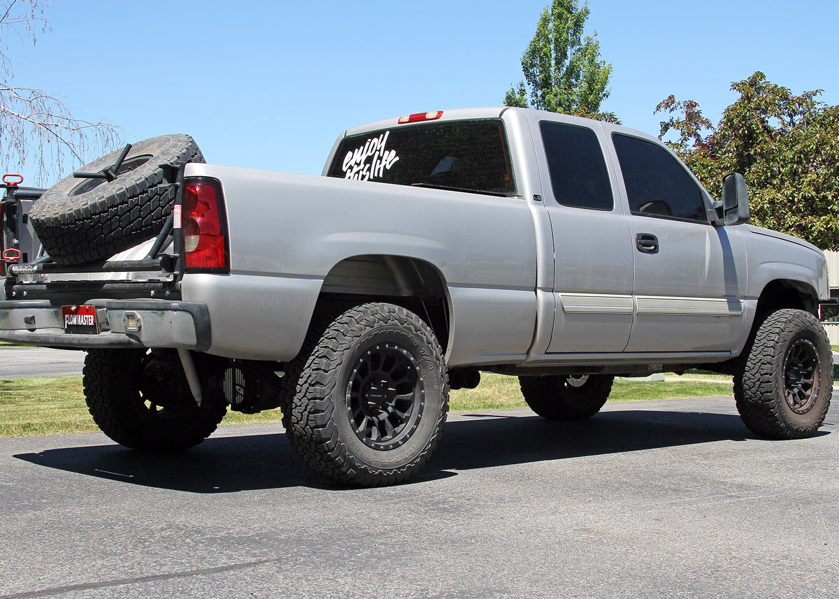 Flow Fx Cat-Back Exhaust System Fits 1999-2006 GM 1500 (2007 1500 Classic) 4.3, 4.8, 5.3-Liter, Flow Fx Cat-Back, Dual Same Side Out Exit, Stainless Steel Exhaust System Flowmaster
