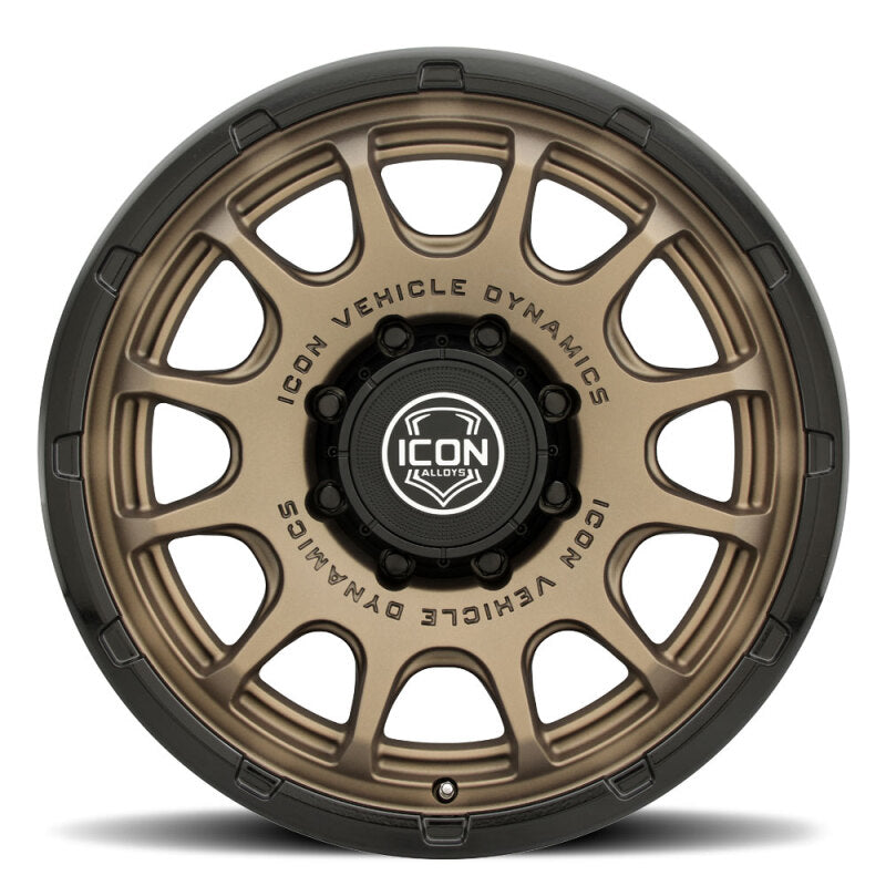 ICON Alloys Rancho 20x9 / 8x180 / 12mm / 5.5in BS Satin Bronze w/ Gloss Black Lip Wheel