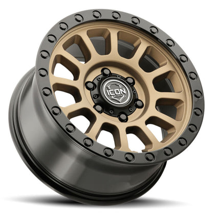 ICON Hulse 17x8.5 / 6x5.5 / 0mm / 4.75in BS Satin Bronze w/ Gloss Black Lip