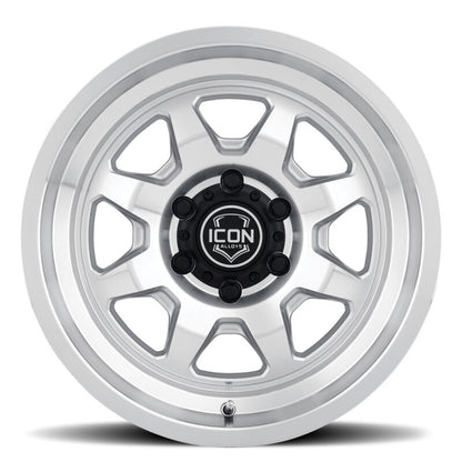 ICON Nuevo 17x8.5 / 6x5.5 / 25mm / 5.75in BS Silver Machined Wheel