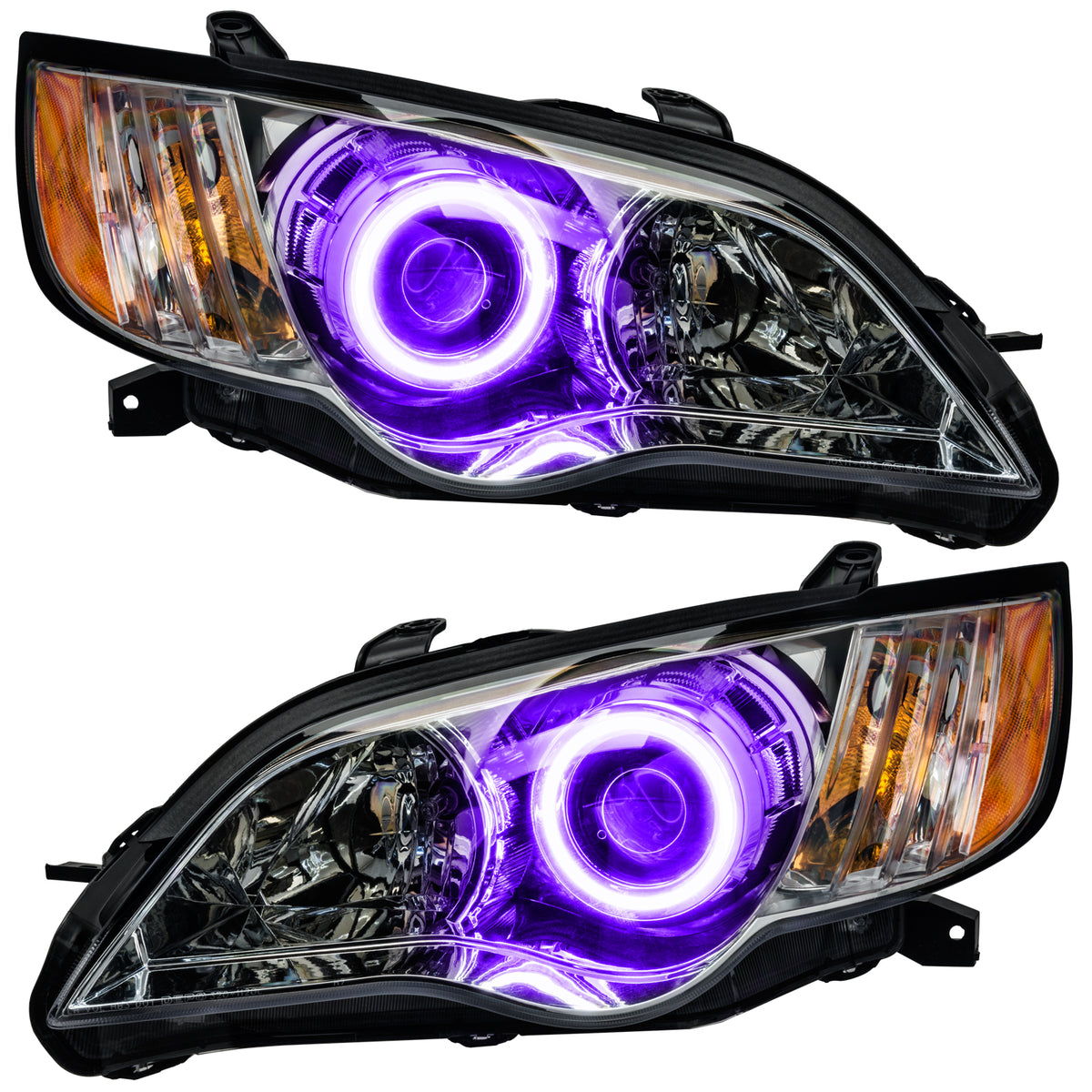 2008-2009 Subaru Legacy Sedan Pre-Assembled LED Halo Headlights - UV/Purple