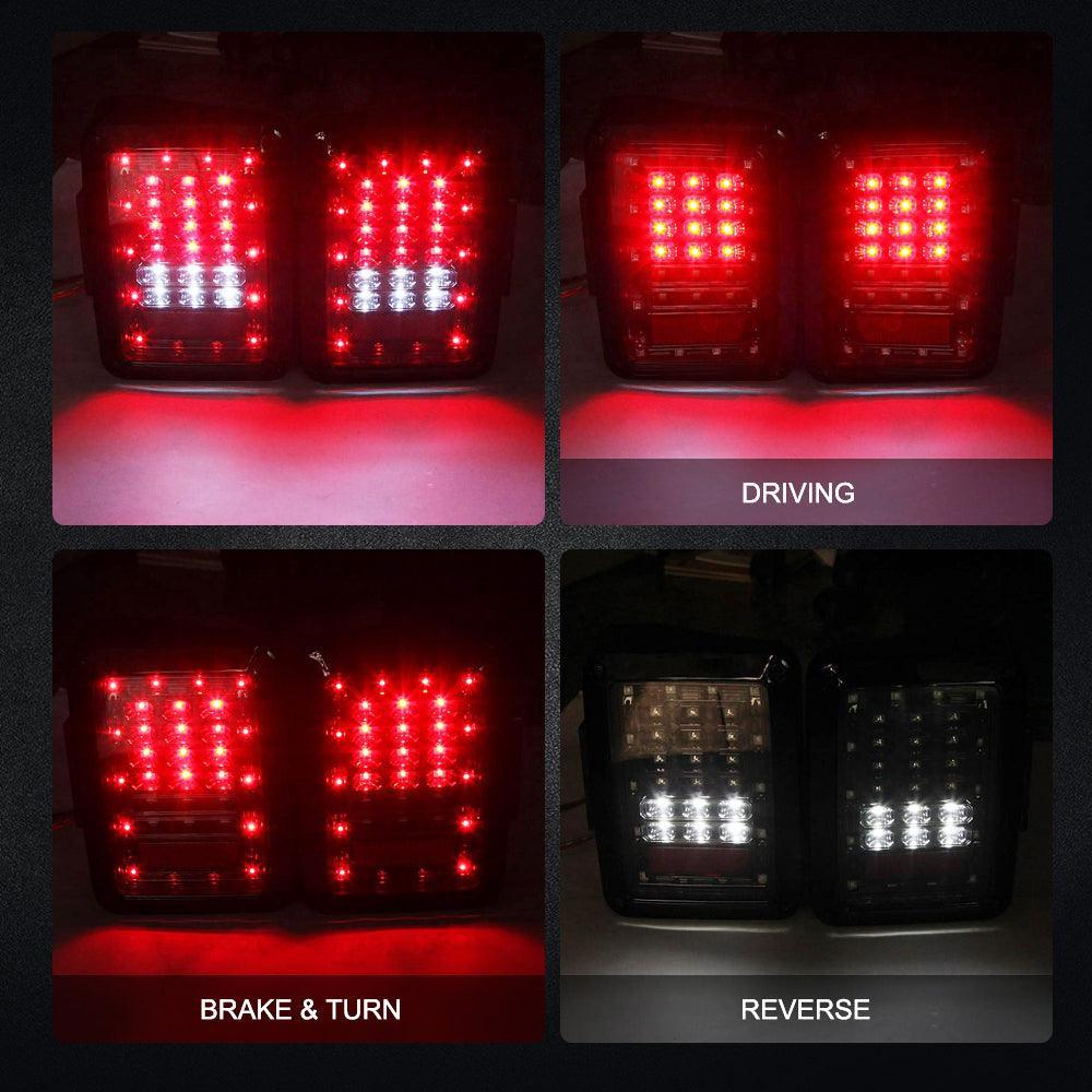7'' LED Headlight Replacement & LED Smoke Tail Light Brake Reverse Turn Signal Lamp for Jeep Wrangler JK