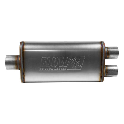 Flow Fx Muffler Flow Fx Muffler 3.00 Center In/2.50 Dual Out Moderate Sound Stainless Steel Flowmaster