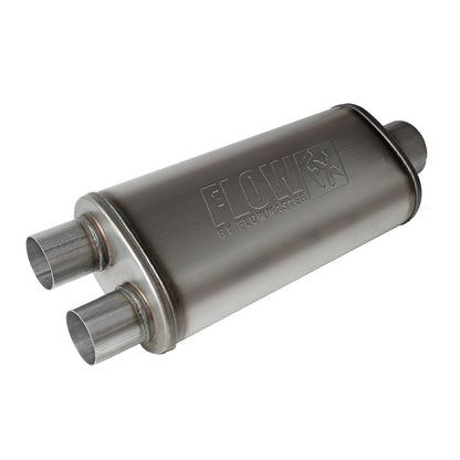 Flow Fx Muffler Flow Fx Muffler 3.50 Center In/2.50 Dual Out Straight Through Performance Moderate Sound Stainless Steel Flowmaster