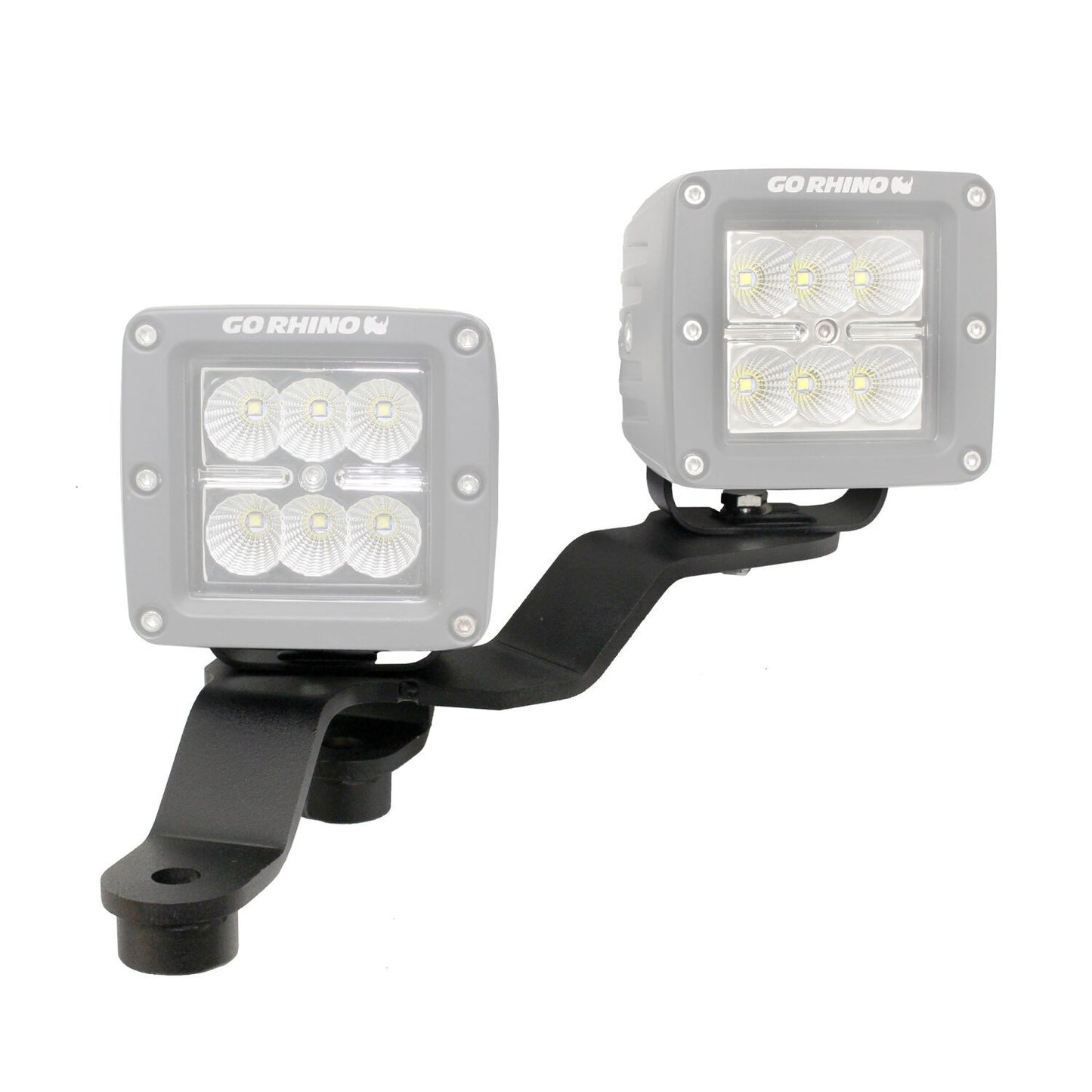 XE Windshield Cowl Light Mount Two 3 Inch X 3 Inch Industry Standard Cube LED's Textured Black 2018-2026 Jeep Wrangler JL 2020-2025 Jeep Gladiator Go Rhino