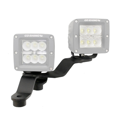 XE Windshield Cowl Light Mount Two 3 Inch X 3 Inch Industry Standard Cube LED's Textured Black 2018-2026 Jeep Wrangler JL 2020-2025 Jeep Gladiator Go Rhino
