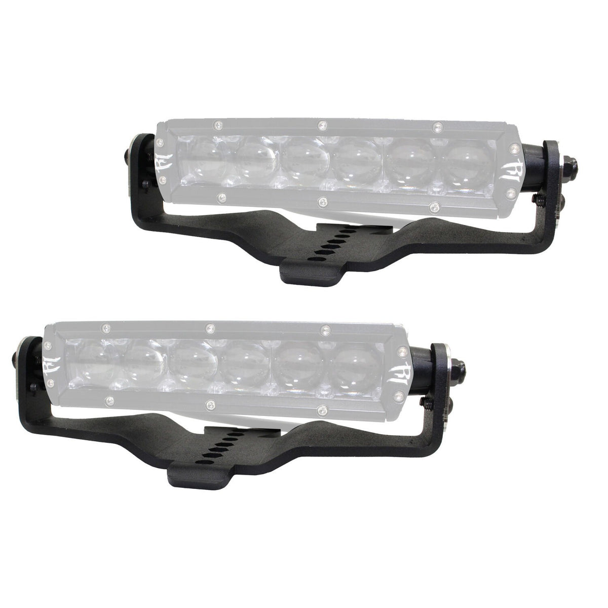 XE Hood Hinge Light Mount for Two 6 Inch Single Row LED Bars Textured Black 2018-2026 Jeep Wrangler JL 2020-2025 Jeep Gladiator Go Rhino