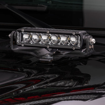 XE Hood Hinge Light Mount for Two 6 Inch Single Row LED Bars Textured Black 2018-2026 Jeep Wrangler JL 2020-2025 Jeep Gladiator Go Rhino