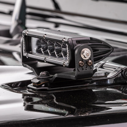 XE Hood Hinge Light Mount for Two 6 Inch Single Row LED Bars Textured Black 2018-2026 Jeep Wrangler JL 2020-2025 Jeep Gladiator Go Rhino