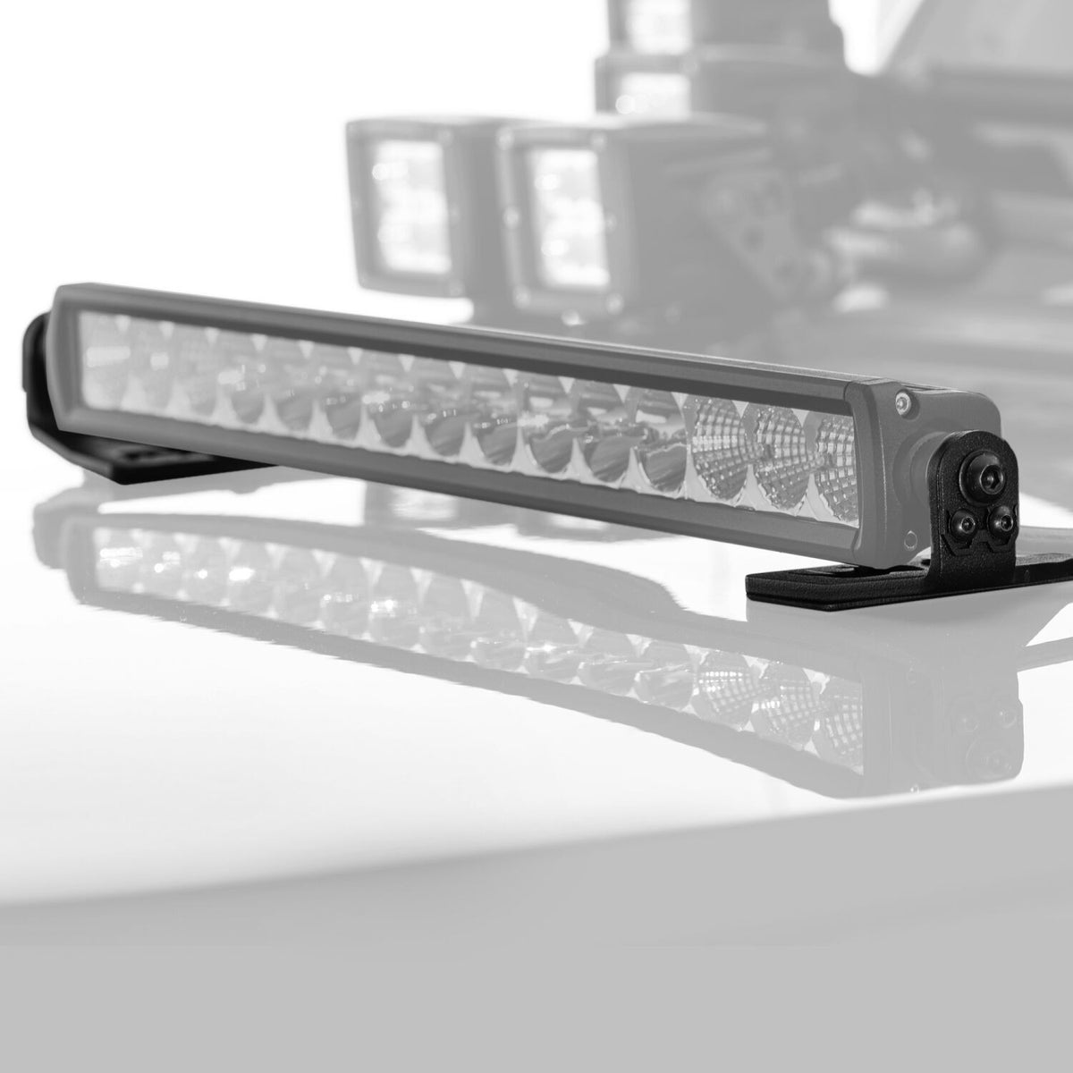 XE Center Hood Light Mount for a 20 Inch Single Row LED Bar Textured Black 2018-2026 Jeep Wrangler JL 2020-2025 Jeep Gladiator Go Rhino